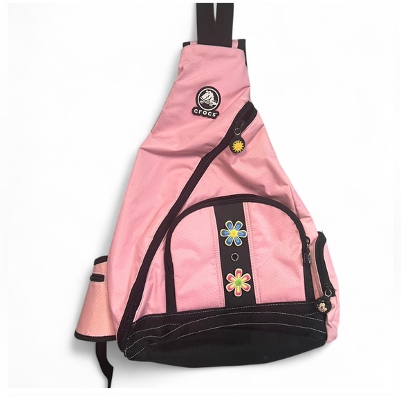 CROCS Pink & Black Sling Backpack - Picture 1 of 8